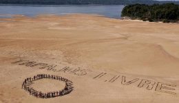 "Free Tapajós" Message in Para State in Brazil